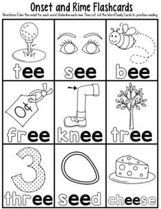 a printable worksheet with words and pictures to help kids learn how to use them