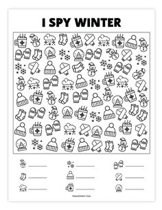 i spy winter worksheet for kids