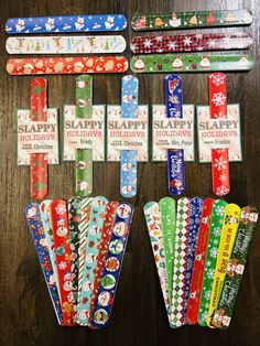 several different types of slappy holiday paper