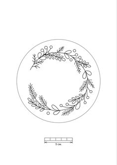 a drawing of a wreath on top of a plate with measurements in the bottom right corner