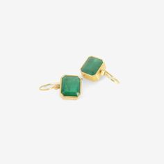 Details Lola Brooks 18k yellow gold & emerald-cut Zambian emerald drop earrings, 7.07ct. Each stone is set in Lola’s signature fine bezel & measures approximately 7/16″ x 3/8″. When hanging, the earrings measure approximately 3/4″ from the top of the ear wire to the bottom of the earring. - Zambian emerald, 7.07ct - 18k yellow gold - 3/4" total length - each earring weighs 2.83g Hallmarked Rectangular Emerald Jewelry, Rectangular Emerald Jewelry In Yellow Gold, Rectangular Emerald Yellow Gold Jewelry, Octagon Emerald Gold Jewelry, Emerald Cut Emerald Earrings In Yellow Gold, Emerald Jewelry In Yellow Gold With Matching Earrings, Gold Emerald Rectangular Earrings, Gold Rectangular Emerald Earrings, Yellow Gold Emerald Drop Earrings