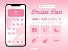 the app icon pack for pastel red is now available on iphones and ipads