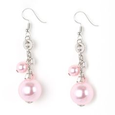 A Bubbly Pink Pearl, Glassy Crystal-Like Beads, And Shimmery Silver Cube Beads Trickle Along A Glistening Silver Chain. An Oversized Pink Pearl Swings From The Bottom Of The Chain, Creating A Dramatic Lure. Earring Attaches To A Standard Fishhook Fitting. Sold As One Pair Of Earrings. Hypoallergenic Pearl Jewelry For Parties, Silver Beaded Pearl Earrings For Party, Pink Jewelry With Silver Beads For Party, Hypoallergenic Round Beaded Earrings For Party, Hypoallergenic Beaded Earrings For Party, Silver Pearl Beaded Earrings For Party, Elegant Pink Metal Beaded Earrings, Elegant Pink Beaded Metal Earrings, Silver Pearl Beaded Earrings With Round Beads