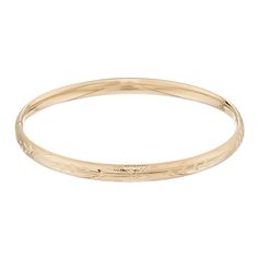 "This beautiful 14k yellow gold floral etched bangle bracelet is the perfect accessory for just about any of your favorite looks. This beautiful 14k yellow gold floral etched bangle bracelet is the perfect accessory for just about any of your favorite looks. Length: 7 in. Metal: 14k gold Finish: diamond-cut Packaging: boxed Please note, due to the high value of this item, a signature may be required upon delivery. Size: 7"". Gender: female. Age Group: adult." Yellow Gold Etched Bracelets, Floral Bracelet, Gold Floral, Diamond Cut, Fashion Classy, Bangle Bracelet, Gold Finish, Etching, Gender Female