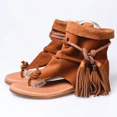 Prova Perfetto Ankle Bootie Thong Gladiator Sandal With Fringe Ties. European Size 36 Is Equivalent To 5.5. Brand New With Tags Leather Tassel Sandals For Beach, Suede Lace-up Sandals For Beach With Round Toe, Beach Suede Lace-up Sandals With Round Toe, Summer Suede Lace-up Sandals With Round Toe, Casual Leather Toe Post Lace-up Sandals, Casual Flat Heel Sandals For Festival, Festival Lace-up Toe Post Sandals, Trendy Adjustable Lace-up Toe Post Sandals, Trendy Adjustable Toe Post Lace-up Sandals