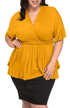 A tiered, drapey hem adds a dynamic flourish to this casual-chic stretch-knit blouse. Style Name:Kiyonna Promenade Top (Plus Size). Style Number: 5921029. Available in stores. Flowy V-neck Viscose Blouse, Flowy V-neck Top For Fall, Stretch Rayon V-neck Blouse, Solid V-neck Blouse For Layering, Stretch Rayon V-neck Top, Flowy Solid Color V-neck Blouse, Flowy Solid V-neck Blouse, Solid Color Flowy V-neck Blouse, Flowy V-neck Blouse