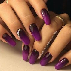 Top Amazing Nail Art Designs 2017 Purple Ombre Nails, Unghie Sfumate, Purple Nail Art, Manicure Nail Designs, Purple Nail Polish, Purple Nail, Ombre Nail Designs, Nail Art Ombre