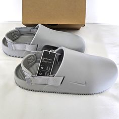 Nike Clalm Mule For Men"S Size 12 To 13 Gray Brand New Nike Mules, Mens Mules, Crocs Shoes For Men, Crocs Slides, Nike Sandals, Nike Benassi, Nike Slides, Grey Sandals, Black Slides