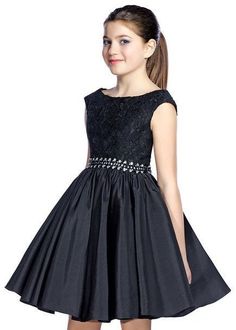 Bat Mitzvah Dresses, Junior Party Dresses, Taffeta Skirt, Elegant Girl, Mon Cheri, Bateau Neckline, Lace Bodice