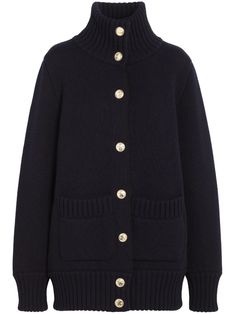 black virgin wool-cashmere blend knitted construction high neck ribbed edge front button fastening logo-embossed buttons gold-tone hardware ribbed cuffs and hem two front patch pockets Png Clothes, Cashmere Jacket, Sofia Coppola, Fantasy Gowns, Cardigan Black, The Navy, Suit Accessories, Knitwear Cardigan, Lady Dior