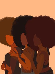 two women with afro hair sitting next to each other