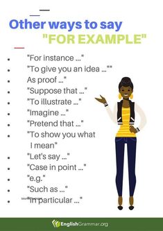 Ways To Say For Example, Other Ways To Say, English Language Teaching