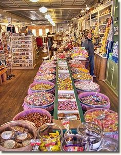 a store filled with lots of different types of candies