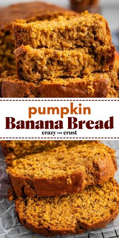 This Pumpkin Banana Bread is the best fall recipe: A soft banana bread with pumpkin to keep it moist and tons of pumpkin spice. This quick bread is the easiest recipe and every bite tastes like fall. Pumpkin Banana Bars, Pumpkin Banana Loaf, One Banana Bread Recipe, Pumpkin Recipes Bread, Recipes With 1 Banana, Banana Bread Recipe Variations, 2 Banana Bread, Bake Banana Bread, Banana Baking Recipes Healthy