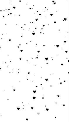 black and white hearts are scattered across the sky