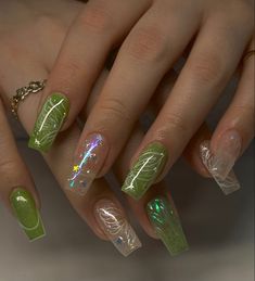 Tinkerbell Tattoo, Green Acrylic Nails, Small Nails, Furniture Interior Design, Nails Salon, Inspired Nails, Pretty Gel Nails, Disney Nails