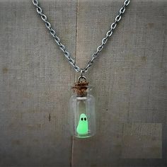 Halloween Drifting Bottle Glowing Necklace Decoration Hanging Decoration Home Decoration Features: The Halloween drifting bottle shines with decoration, which is very interesting and beautiful. Interesting styles can be used to decorate different themed parties. Halloween party, home decoration, outdoor decoration, horror accessories Can be hung on the body, wall, or tree to create a Halloween mood Halloween gifts. Full of Halloween mood, it is an excellent family and friend Transparent glass co Adopt A Ghost, Pet Ghost, Ghost Necklace, Ghost Gifts, Glowing Necklace, Alternative Gifts, Adoption Certificate, Gothic Gifts, Mens Jewelry Necklace