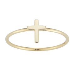 Gorgeous alone or with other rings, this LUMINOR GOLD cross stackable ring beautifully expresses your faith. Gorgeous alone or with other rings, this LUMINOR GOLD cross stackable ring beautifully expresses your faith.  Metal: 14k gold Packaging: velvety pouch Plating: 14k gold Width: 1 mm Finish: polished Please note, due to the high value of this item, a signature may be required upon delivery. Size: 7. Color: Yellow. Gender: unisex. Age Group: adult. Gold Packaging, Ring Inspo, Preppy Jewelry, Cross Ring, 13th Birthday, Stackable Ring, Gold Cross, Stackable Rings, Womens Jewelry Rings