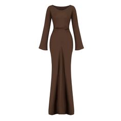 GEINA DRESS – Mirrach Fashion Fitted Satin Full-length Maxi Dress, Fitted Full-length Satin Maxi Dress, Chic Long Sleeve Gown For Evening, Fitted Satin Maxi Dress, Chic Long Sleeve Evening Gown, Fitted Maxi Length Gown, Long Sleeve Fall Evening Midi Dress, Fall Evening Midi Dress With Long Sleeves, Brown Satin Midi Dress For Evening