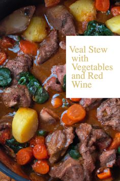 meat stew with vegetables and red wine