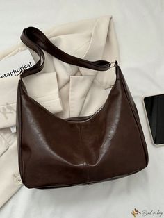 Bird in Bag - Elegant Womens Soft PU Solid Color Commute Portable Crossbody Shoulder Tote Bag for the Sophisticated Woman, Ideal for Thanksgiving Day Medium Shoulder Bag, Crossbody Bag Outfit, Tot Bag, Everyday Purse, Casual Tote Bag, Small Leather Bag, Bag Elegant, Pretty Bags, Cute Purses