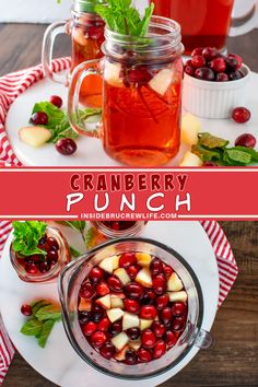 Celebrate the season with this sparkling cranberry punch! Sweet and tart juices and a bubbly soda make it an easy and festive drink for all your holiday parties. 3 Ingredient Punch, Party Food Cold, Sparkling Cranberry Punch, Easy Holiday Drinks, Apple Punch, Reggae Party, Batch Cocktail Recipe, Cranberry Punch, Christmas Eats