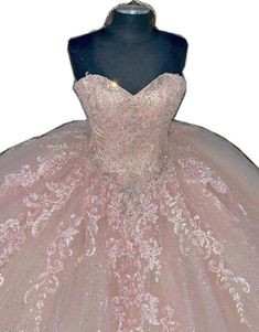 Embellished Gown With Sweetheart Neckline For Quinceanera, Pink Quinceanera Dress With Sweetheart Neckline For Sweet 16, Tulle Quinceanera Ball Gown Dress, Tulle Quinceanera Dress Ball Gown, Strapless Quinceanera Dress For Sweet 16 Prom Season, Embellished Strapless Ball Gown For Quinceanera, Tulle Quinceanera Dress For Prom Season, Pink Quinceanera Dress With Fitted Bodice For Sweet 16, Embellished Ball Gown For Sweet 16