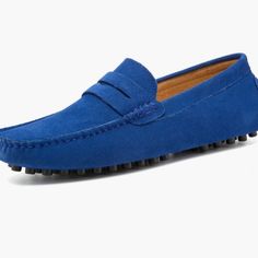 Mens Blue Suede Moccasin Loafers 11.5 New. New Without Box Super Comfy Blue Suede Moccasin Style Size 11.5 Blue Slip-on Moccasins, Classic Blue Slip-on Boat Shoes, Blue Slip-on Business Moccasins, Blue Slip-on Moccasins For Business, Blue Slip-on Loafers With Rubber Sole, Blue Flat Slip-on Moccasins, Blue Slip-on Moccasins For Spring, Blue Slip-on Moccasins With Rubber Sole, Spring Casual Blue Moccasins