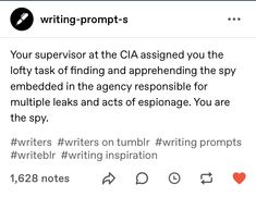 an email message with the caption'writing prompts '