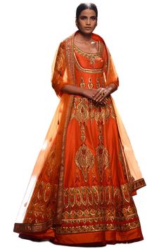 Orange color anarkali lehenga set Anarkali Bridal, Floor Length Anarkali, Anarkali Lehenga, Indian Lehenga Choli, Yellow Lehenga, Embroidered Anarkali, Suit Collection, Designer Bridal Lehenga, Lehenga Online