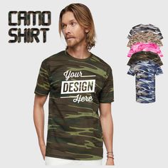 Welcome to our Custom Apparel House shop! Put any photo or almost any design of your choice onto a camoflauge t-shirt with the color of your choice. Can be a logo. We have almost any type of clothing and every size, just send a message for any custom request. You think it, we print it! Instructions: Choose Size & Color of Shirt then checkout. After order is placed, message us with the photo or designyou would like placed on the shirt. If text is chosen, let us know what you would like the shirt to say together with the color of the text.  Once all is received we will then create a digital mock up to show you how your shirt will look after completion. We will then print that exact photo onto the shirt you chose.  Depending on the design it is either printed via dtg or heat transfer vinyl. Camouflage T Shirts, Make Your Own Shirt, Camo Shirt, House Shop, Camo Shirts, Un Logo, Custom Apparel, Heat Transfer Vinyl, Custom Clothes