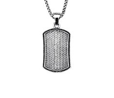 "《《 THE PENDANT COLLECTION 》》 THE DETAILS The \"PAVE DOG TAG\" Necklace is designed with an exquisitely detailed Pavé Black Cubic Zirconia Silver Stainless Steel Concave Dog Tag Pendant, hung from a Silver Stainless Steel Box Chain available in your choice of length! This is a 5 Star Rated Necklace! 💠🔶️💠View the entire PENDANT COLLECTION here: https://www.etsy.com/shop/MrMacKJewelry?ref=ss_profileFref&section_id=30638859&page=1#items MATERIALS * 2 1/4\" × 1\" Pavé Black Cubic Zirconia Leather Gemstone Jewelry, Necklace Length Chart, Dog Tag Pendant, Necklace Men, Jewelry Care Instructions, Men's Necklace, Black Ribbon, Dog Tag, Silver Man