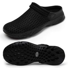 PRICES MAY VARY. Breathable: Made by drainaging ports and mesh, the vamp shed water easily and dry quickly. Ultra Lightweight: Light Material reduce the burden of your feet. Comfortable: Soft insole and adjustable strap for best fit. You can also wear the it as sandals or slippers if you want. Non-Slip & Quick Dry: TPR outsole with drainage holes has a good traction, flexibility and high ability of abrasion, and shed water quickly. Occasions: Suitable for casual and sport, indoor and outdoor, ga Outdoor Non-slip Slip-on Clogs, Breathable Clogs For Summer Outdoor Activities, Non-slip Clogs For Summer Outdoor Activities, Non-slip Clogs For Outdoor Summer Activities, Summer Outdoor Slip-resistant Clogs, Summer Clogs With Rubber Sole For Outdoor Activities, Waterproof Clogs For Summer Outdoor Activities, Summer Slip-on Clogs For Outdoor Activities, Black Breathable Summer Clogs