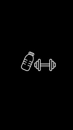 a black and white line drawing of two dumbbells