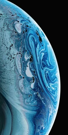 an iphone with blue swirls on it