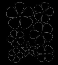 four flowers are arranged in the shape of an eight leafed flower on a black background