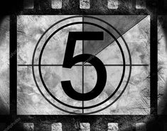 the number five is shown in black and white