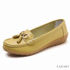 Lasaky - Hollow Leather Shoes with Soft Sole, Slope Heel, and Perforated Design Womens Leather Shoes, Sitges, Moccasins Shoes, Leather Flat Shoes, Shoes Comfortable, Shoe Covers, Fashion Elegant, Platform Heel, Leather Shoes Woman