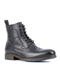 Introducing the Everard tall dress boot. This handsome boot is made of a pebbled mixed material and has a tall shaft for a sleek, polished look. The zipper closure makes it easy to put on and take off, and the comfortable 6 inch shaft is perfect for any dress occasion.•Upper: 100% Leather•Outsole: 100% Rubber•Lining: 60% Leather, 40% Polyester•Heel Height: 1.25"•Shaft Height: 5.5"•Shaft Circumference: 11"Vintage Foundry Co. Men's Everard Boots Black         Men Shoes, size features are:Bust: ,Le Men's Black Lace Up Boots, Black Leather Martin Boots With Reinforced Toe, Masculine Black Goodyear Welted Boots, Black Leather Work Boots Fade-resistant, Masculine Brown Snip Toe Boots, Tall Dresses, Mens Oxfords, Mens Shoes Boots, Polished Look