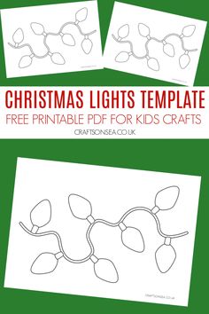 christmas lights template with free printable for kids to color and use on the table