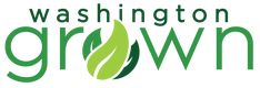 washington grown logo with green leaves