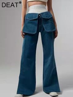 Blue Utility Flare Jeans With Patch Pockets, Blue Wide Leg Flare Jeans With Patch Pockets, Blue Wide-leg Flare Jeans With Patch Pockets, Blue Jeans With Patch Pockets For Fall, Utility Blue Jeans With Belt Loops, Blue Utility Jeans With Belt Loops, Blue Denim Flare Jeans With Side Pockets, Blue Jeans With Multiple Pockets For Fall, Blue Cargo Jeans With Patch Pockets For Fall