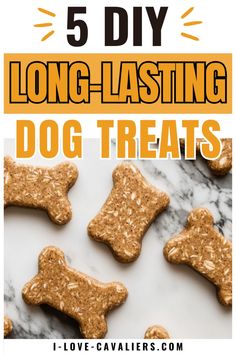 dog treats with text overlay that says 5 diy long - tasting dog treats