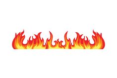 a set of fire flames on a white background