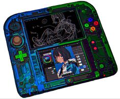 an image of a game pad with anime characters on it