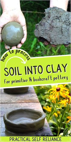 the cover of how to process soil into clay for primitive & bushcraft pottery by practical self reliance