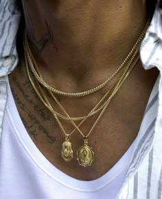 Mens Necklace Fashion, Cool Rings For Men, Streetwear Jewelry, Masc Outfits, Cross Jewelry Necklace, Mens Gold Jewelry, Mens Necklace, Jewelry Aesthetic, Gold Jewelry Sets