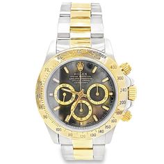 Pre-Owned Rolex 40mm Daytona Automatic Chronograph Watch Crafted in 18 Karat Yellow Gold and Stainless Steel with Black Dial. Model 16523, with 1997 Papers. Serviced and Polished December 2023. Luxury Collectible Watches, Luxury Chronometer Watch For Collectors, December 2023, Pre Owned Rolex, Rolex Daytona, Chronograph Watch, Chronograph, Rolex, Yellow Gold