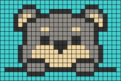 an image of a pixellated cat on a blue and gray background with black dots