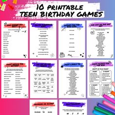 Are you on the hunt for the perfect way to celebrate your teen's birthday? Well, your search ends right here! 🎉 Introducing our fantastic birthday games bundle - the ultimate party must-have designed just for you and your teen's special day. With a whopping 10 games included, it's time to add a dash of fun and excitement to your celebration! What To Do For A Birthday Party, Birthday Activity Ideas For Teens, 13th Birthday Party Games, Birthday Party Games For Teenagers, Games For Teens Party, Teen Boy Birthday Party Ideas, Fun Party Games For Teenagers, Birthday Party Activities For Teens, Funny Birthday Party Ideas